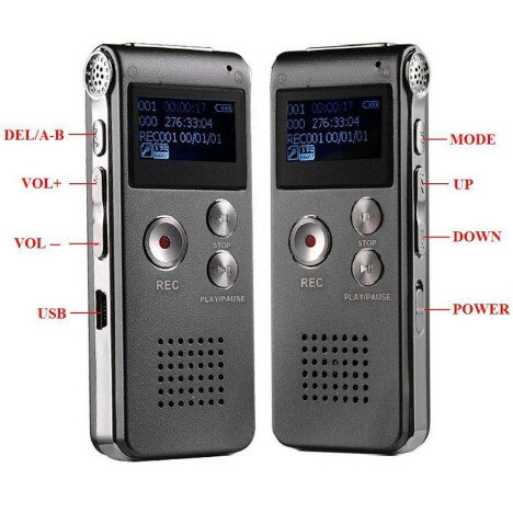 Mini Reportofon Profesional iUni REP03, Memorie 8GB, MP3 Player